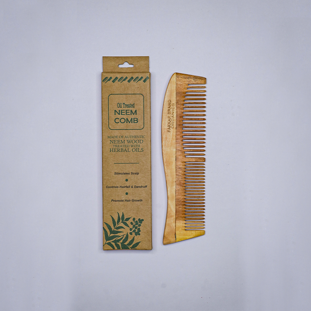 neem regular bina comb – 100% natural neem wood | fakkar brand organics