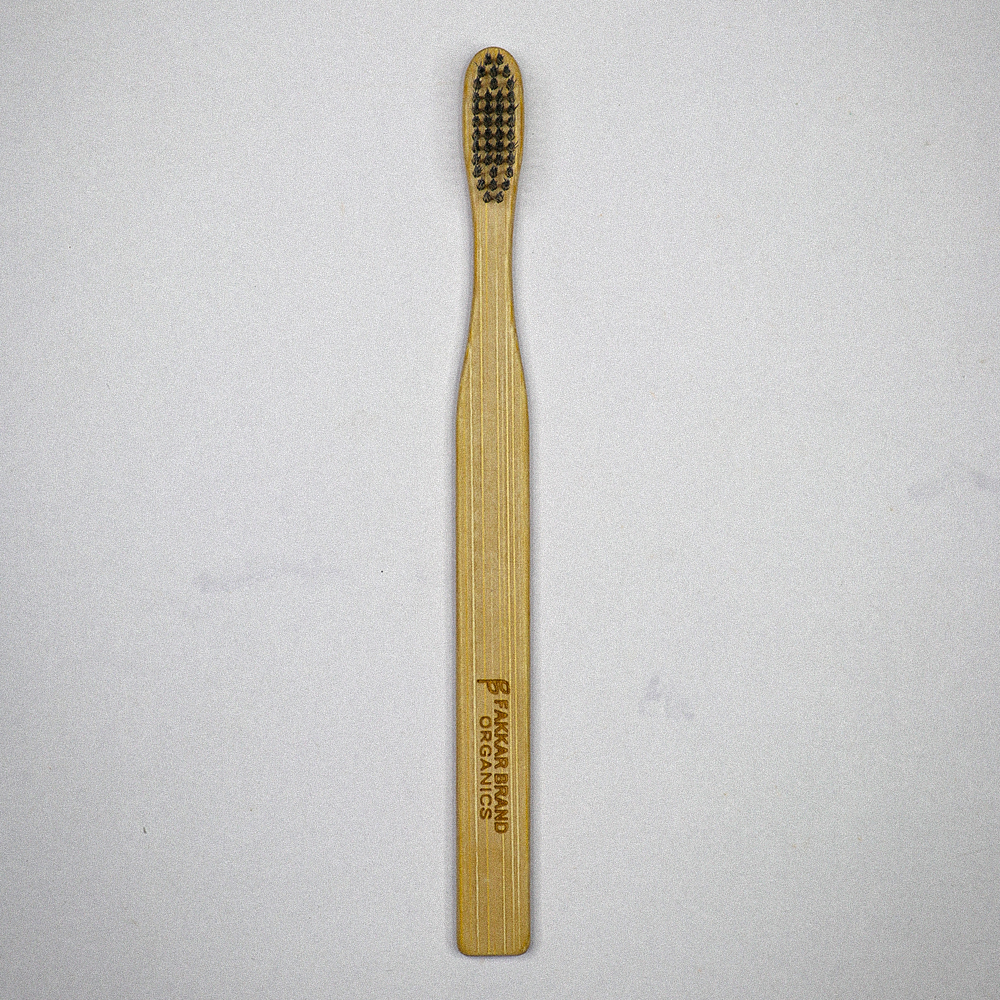 flat bamboo toothbrush – soft & ultra soft bristles | eco friendly daily use | fakkar brand organics