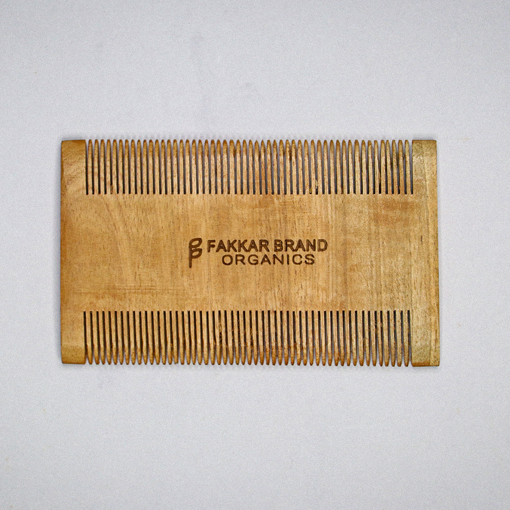 neem wood lice comb – fine tooth hair comb | fakkar brand organics