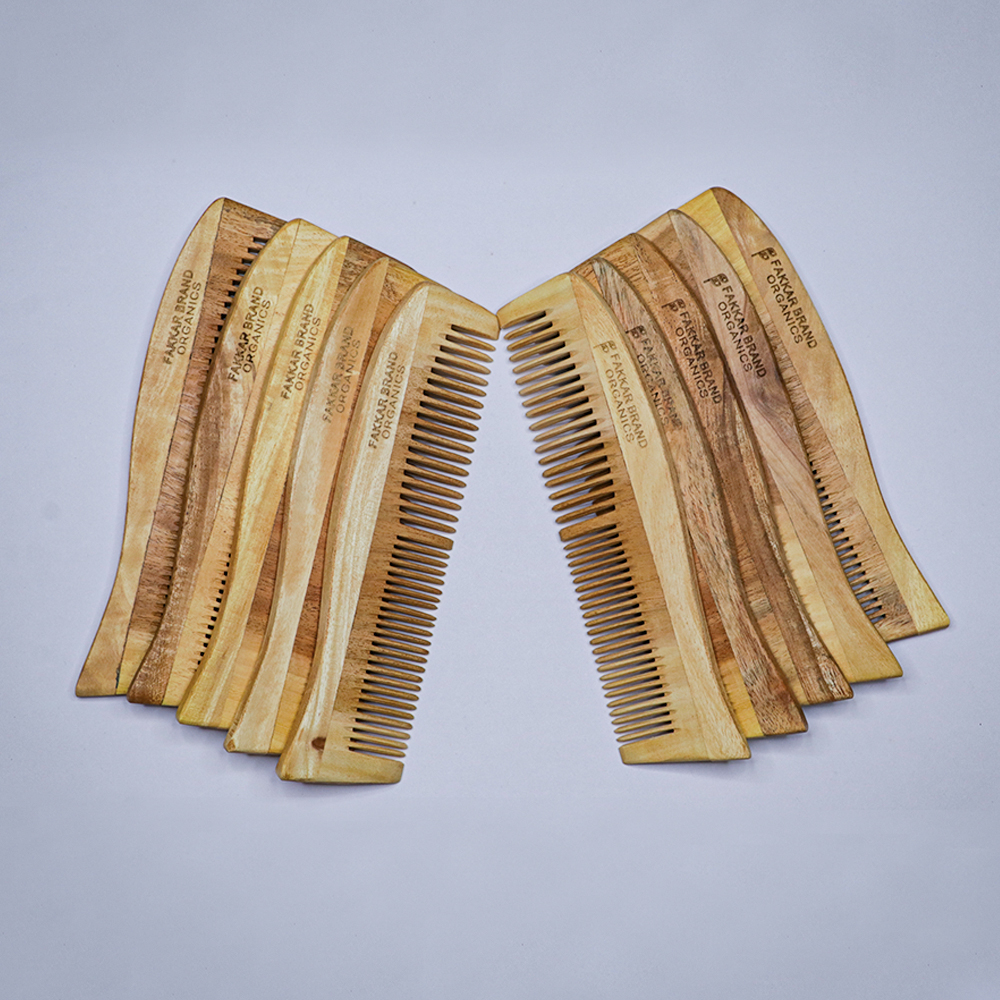 neem regular bina comb – 100% natural neem wood | fakkar brand organics