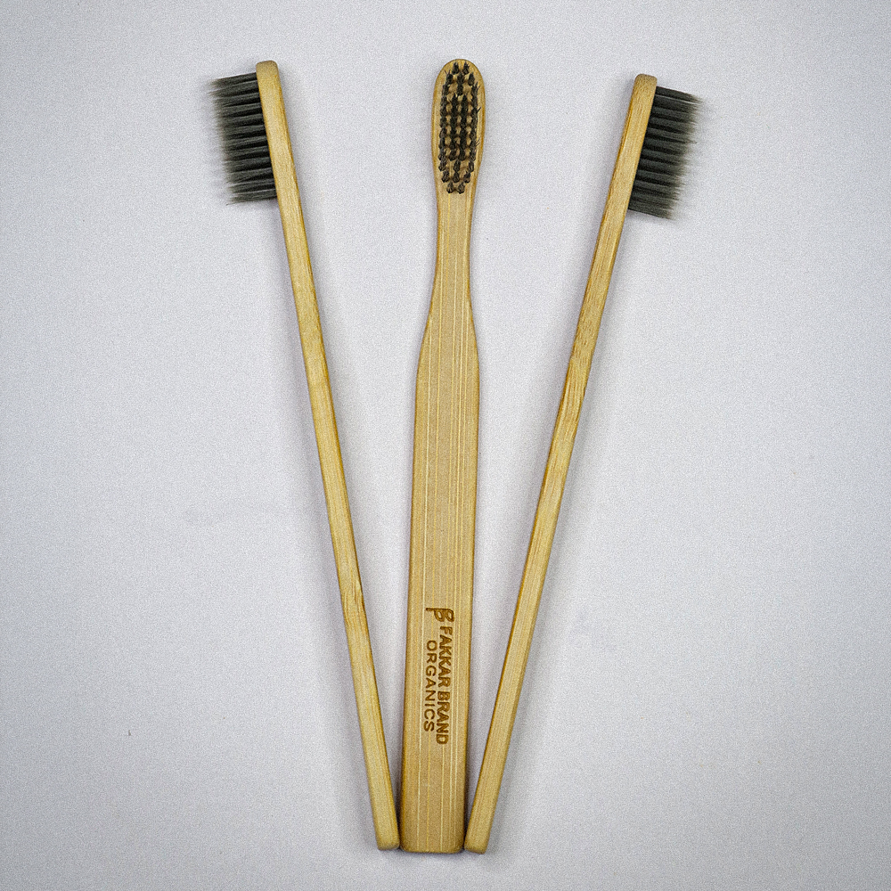 flat bamboo toothbrush – soft & ultra soft bristles | eco friendly daily use | fakkar brand organics