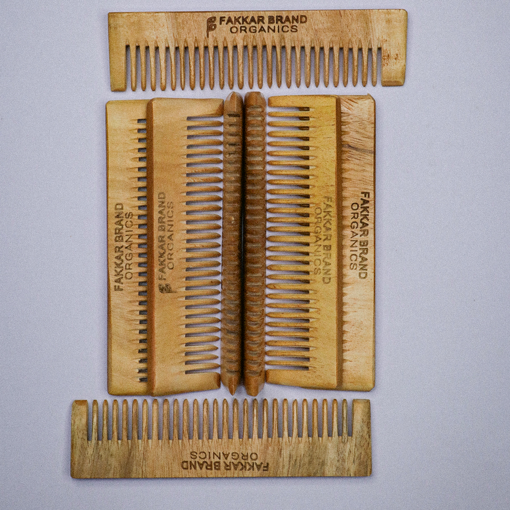 pocket neem wood comb – travel friendly hair comb | fakkar brand