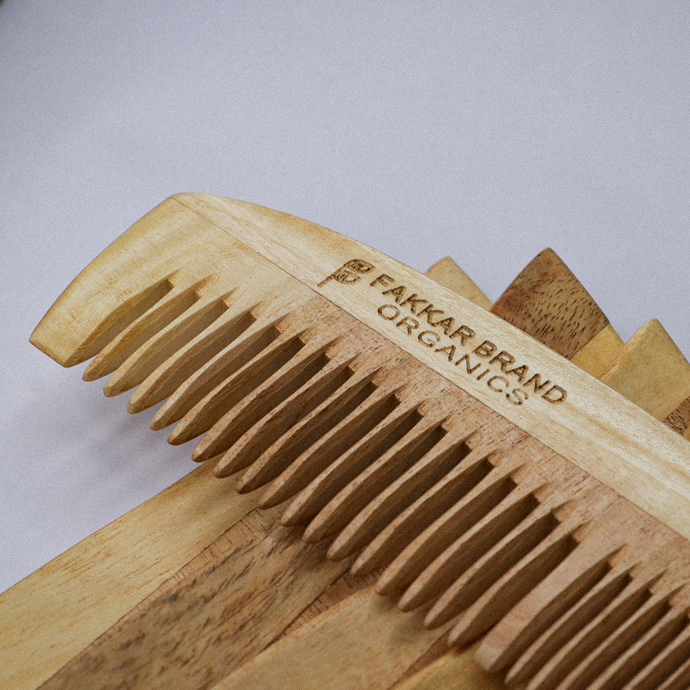 neem regular bina comb – 100% natural neem wood | fakkar brand organics
