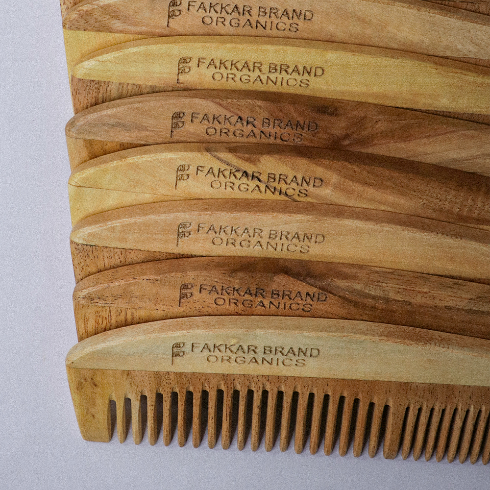 neem regular bina comb – 100% natural neem wood | fakkar brand organics