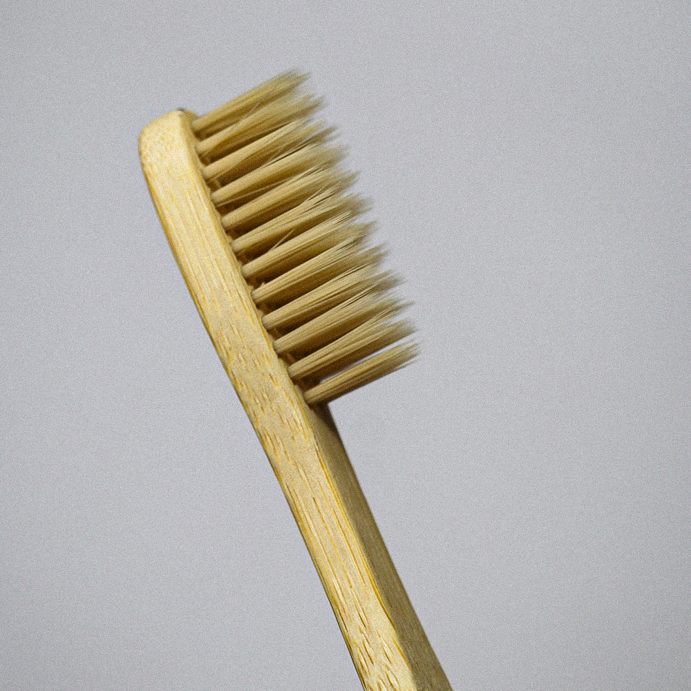 fibre bamboo toothbrush – flat brush with bamboo fibre bristles | soft & ultra soft | fakkar brand organics